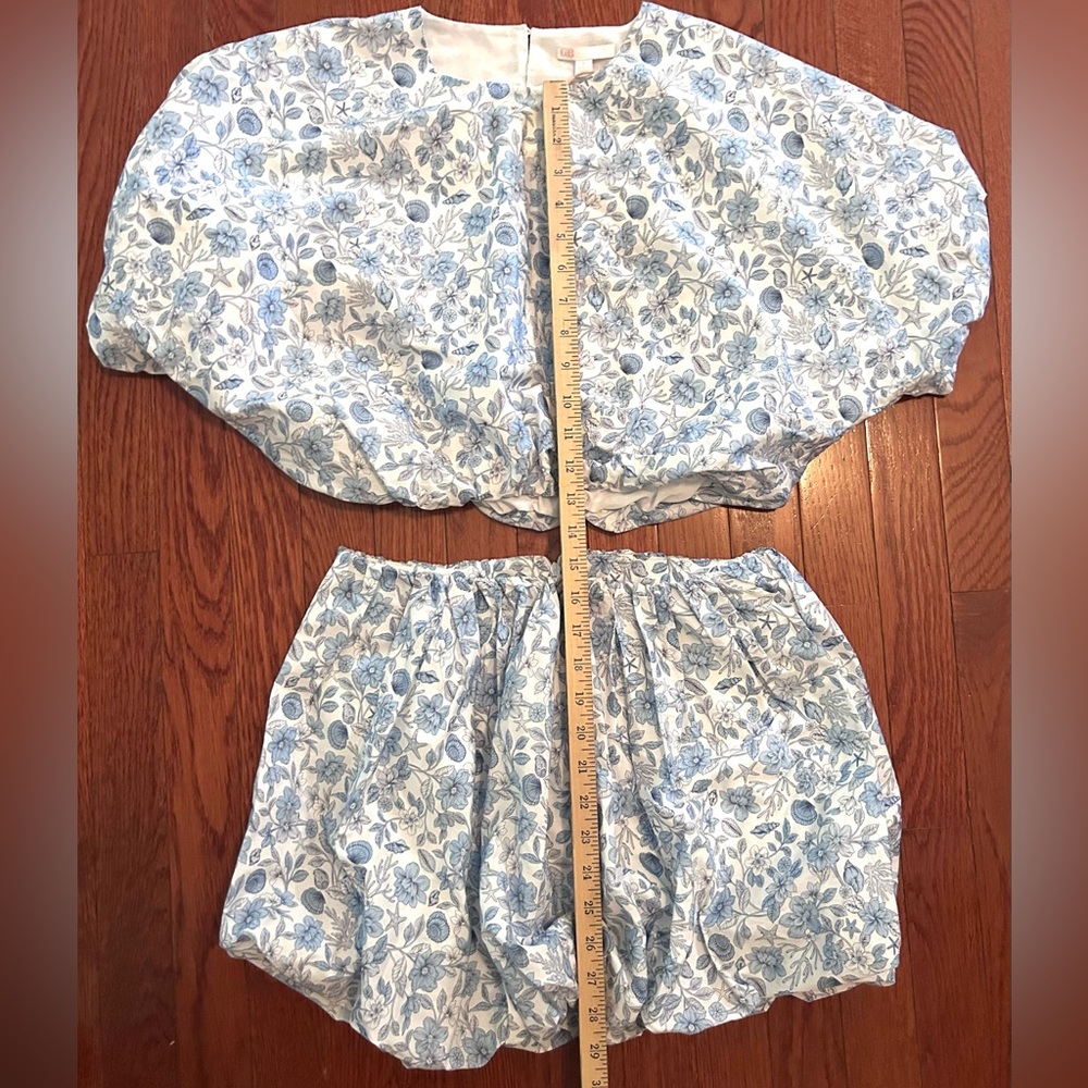 GB Floral Matching Top & Bubble Shorts Set – White/Blue – Women’s S – NWT - Picture 5 of 10